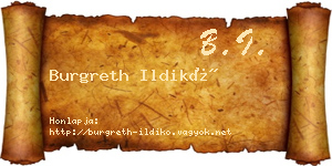 Burgreth Ildikó névjegykártya